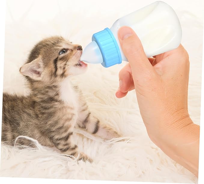 Kisangel 120ml PET Nursing Bottle Set for Cats and Dogs Adjustable PET Feeder Scale Includes Feeding Bottle for Kittens and Puppies