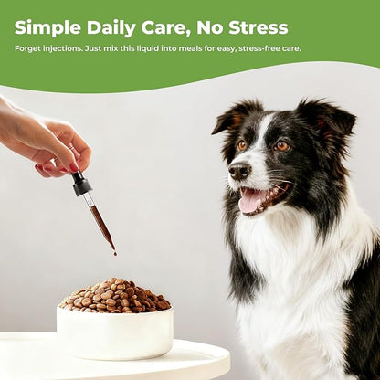 Slippery Elm for Dogs Liquid Drops, Organic Slippery Elm Bark Extract, Gut and Throat Comfort Support, Easy Mix-in Dog Supplement, Bacon Flavor, 2 fl oz
