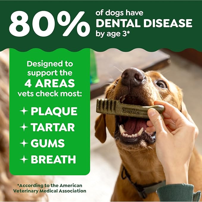 Greenies Veterinarian-Recommended Adult Natural Dental Dog Treats Regular Size, Dog Dental Chews, Original Flavor, 36 oz. Pack, 36 Count