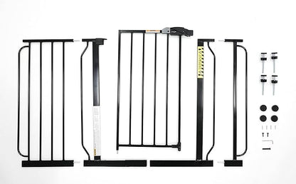 Regalo Safety 29-49" Easy Step Extra Wide Baby Gate for Doorways & Bottom of Stairs, Pressure Mounted Safety Gate with Door for Babies, Toddlers & Pets, Black