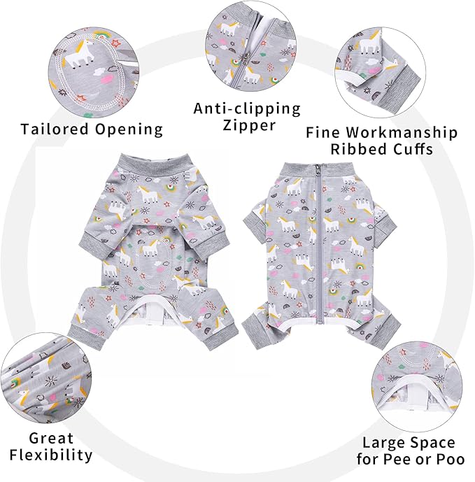 Surgery Recovery Suit for Small Dogs, Onesie for Surgery Female Dogs, Small Dogs Pajamas Long Sleeve, Abdominal Wound Bandages Surgical Suit, Dog Cat Recovery Suit for Shedding Skin Disease