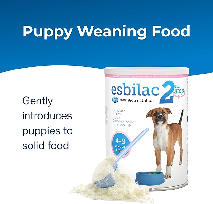 Pet-Ag Esbilac 2nd Step Puppy Weaning Food - 14 oz - Powdered Puppy Weaning Formula with DHA, Natural Milk Protein, Vitamins & Minerals for Puppies 4-8 Weeks Old - Easy to Digest