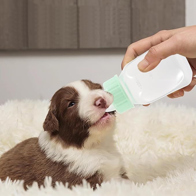 Abaodam Small Kitten Feeding Bottle Set Ergonomic Pet Nursing Feeder for Puppies Cats and Small Animals Lightweight Reusable Milk Container for Newborns and Portable Outdoor Use