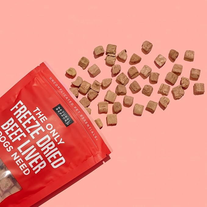 Natural Rapport Freeze Dried Beef Liver Dog Treats - Single Ingredient, USDA Beef, Training Treats for Small & Large Dogs (4 oz, 250+ Treats)