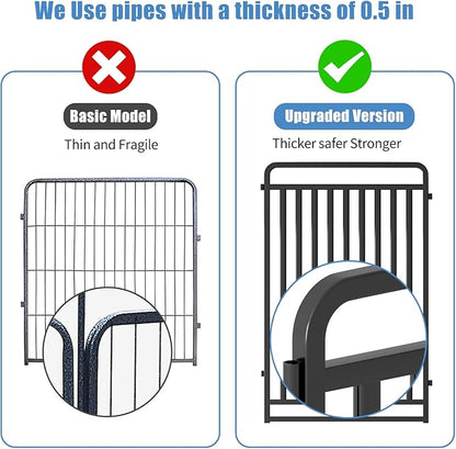 New Thickened Version Dog Playpen, 40 Inch Dog Fences for The Yard, Portable Outdoor Dog Playpen for Large/Medium/Small Dogs, Foldable Metal Dog playpen, with Doors (8 Panels, 40 Inch)