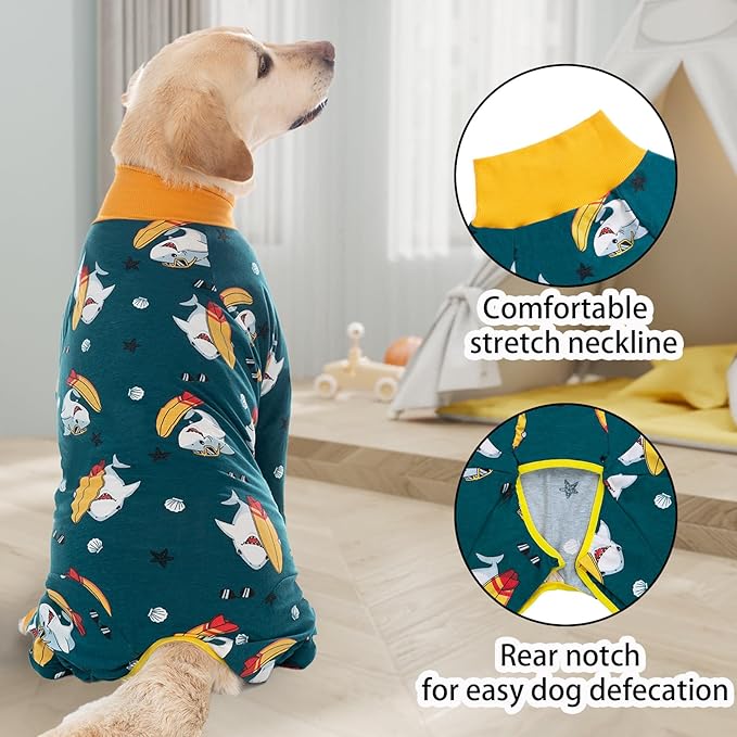 Dog Surgery Recovery Suit Onesies for Large Dogs Spayed Recovery Suit Cone Alternative After Surgery Abdominal Wounds Protector Dog Bodysuit for Medium Large Dogs Pajamas