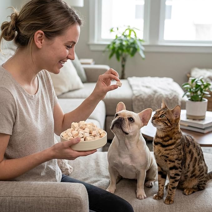 MON2SUN Freeze-Dried Chicken Dog and Cat Treats, Single Ingredient Training Treats, High Protein Grain-Free Snack & Food Topper, 10.6oz