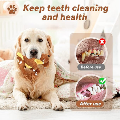 Dog Toys Durable Squeaky Plush Dog Toy for Puppy Teething Dog Chew Toys for Small, Middle, Large Dogs