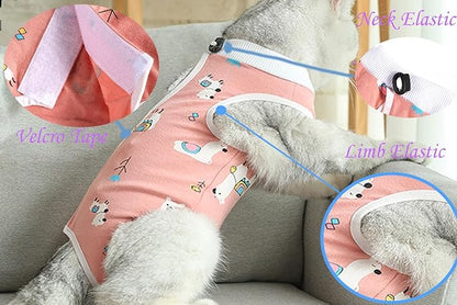Cat Recovery Suit Female Kitten Onesie for Cats After Surgery Female Spay Surgical Abdominal Wound Skin Diseases Cone Collar Soft Alternative Wear (Alpaca, S)