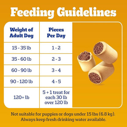 Pedigree Dry Dog Treats MarroBone, Real Beef Flavor, Bone Marrow Dog Treats, 1.5 lb. Bag (Pack of 8)
