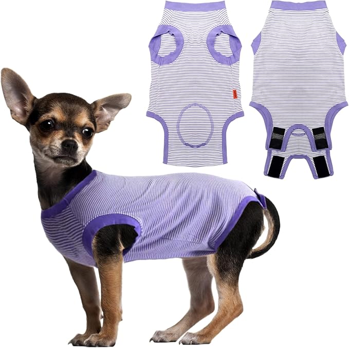 Dog Surgery Recovery Suit, Surgical Recovery Suit for Dog Male Female Neuter, Spay Shirt Onesie for Post Surgery, Cone Alternative Purple, Small