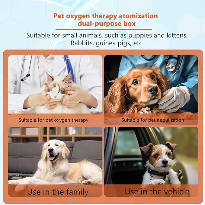 Pet Atomization Nest, Dedicated Folding Oxygen Tent, ICU Cage Cough Breathing Medical Box, Large PET Brooder Nursery for Cough Breathing Treatment Nebulization Box (Blue, Medium)