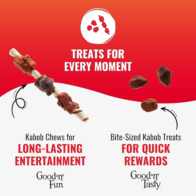 Good ‘n’ Tasty Kabob Bites, 12 oz, Treats For Dogs, Made with Real Chicken