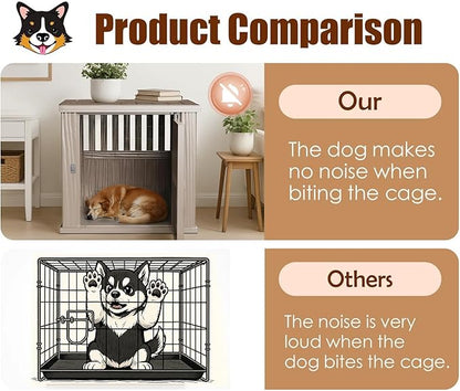30 INCH Small Dog Crate Furniture Lockable Dog Kennel Indoor Dogs Cage Heavy Duty Decorative Plastic Pet Cage End Table for Small/Medium Dogs,Grey
