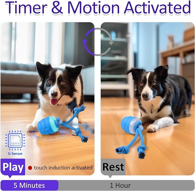 Giociv Interactive Dog Toys with Motion Activated, Squeaky Dog Toy for Daily Training, Keep Dogs Busy