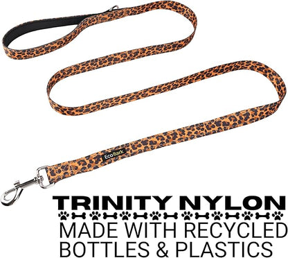 EcoBark Dog Leash - Soft & Reflective Comfort Leash with Padded Handle - Soft, Strong, & Durable for Small, Medium or Large Dogs (Cheetah)