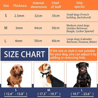 Dog Training Collar, Stainless Steel with Soft Rubber Cap, Adjustable with Quick Release Buckle (L)