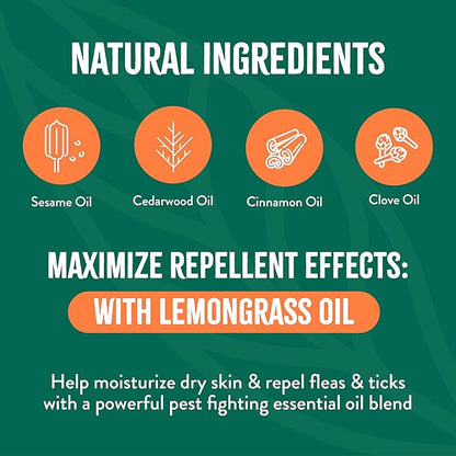 TropiClean Natural Flea & Tick Max Strength Shampoo & Bedding Spray Bundle, Dog Shampoo, Flea & Tick Treatment Protects & Repels - Made in USA