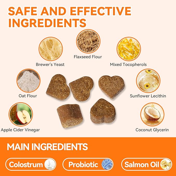 Dog Allergy Chews Allergy Relief 400ct- Probiotics for Dogs with 5 Digestive Enzymes, Colostrum for Itching Hot Spots Ears Paw Licking, Skin & Coat Relief Supplement for Allergies lmmune Support
