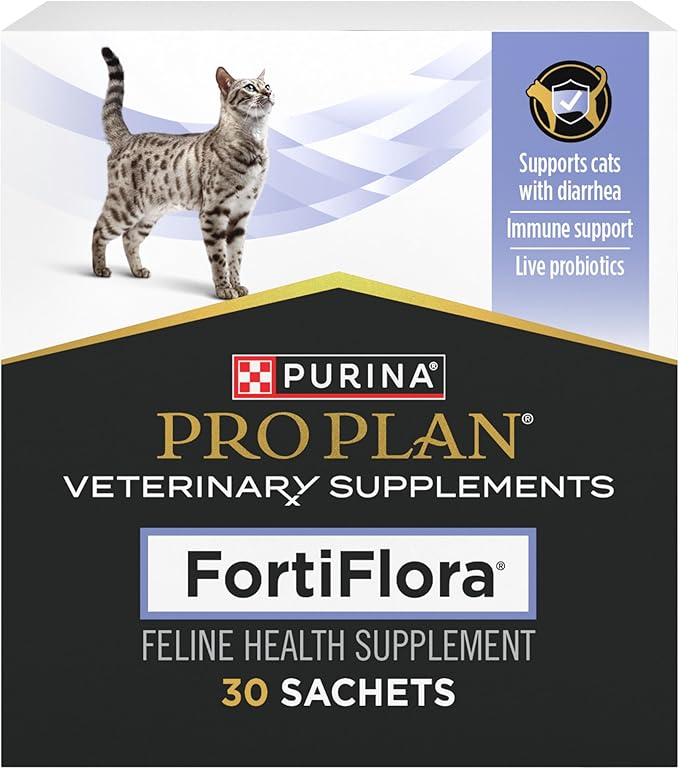 Purina Pro Plan Veterinary Supplements FortiFlora Cat Probiotic Supplement for Cats with Diarrhea 30 ct. Box (Pack of 3)