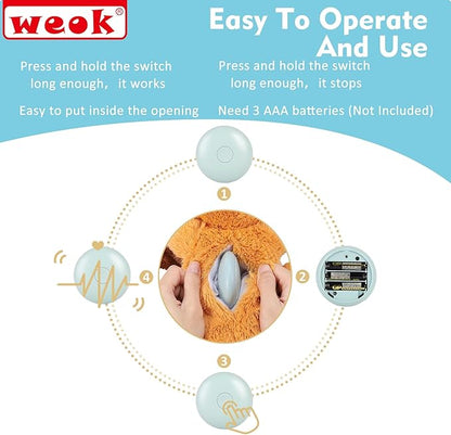 WEOK Heartbeat Puppy Toy, Comfort Cuddler Pillow, Dog Anxiety Relief Calming Aid,Heartbeat Stuffed Toy for Dogs,Puppy Heartbeat Toy Sleep Aid,Dog Heartbeat Toy for Pet