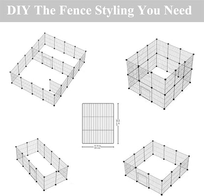 LURIVA Small Animal Playpen, Guinea Pig Cages, Pet Playpen, Rabbit Cage,Small Animal Cage, Puppy Kitten Dog Playpen, Indoor Outdoor Portable Metal Wire Yard Fence,15 X 12 Inch, 28 Panels, Black