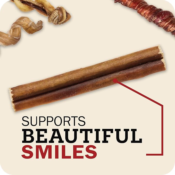 Redbarn Pet Products 12" Bully Sticks for Dogs, Case of 35