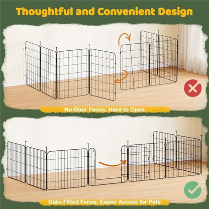 Yaheetech Expandable Dog Playpen, 16 Panel 20 inch Puppy Playpen with Door Indoor/Outdoor Pet Fence for Small Medium Dogs