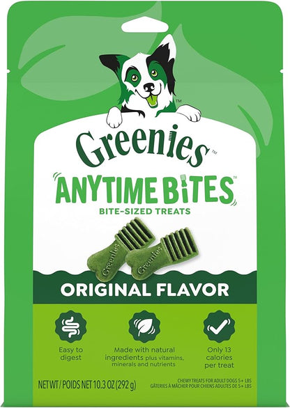 Greenies Anytime Bites Dog Treats, Original Flavor, Dog Training Treats, 10.3 oz. Bag