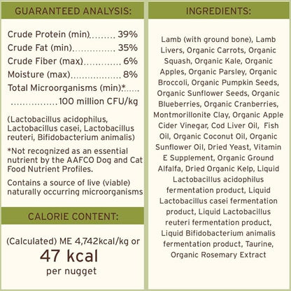 Primal Freeze Dried Raw Dog Food Nuggets, Lamb, Complete & Balanced Meal, Also Use as Topper or Treat, Premium, Healthy, Grain Free, High Protein Raw Dog Food, 14 oz