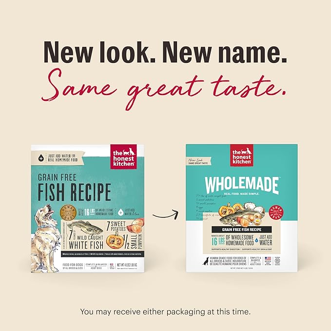 The Honest Kitchen Human Grade Wholemade™ Dehydrated Dog Food, Grain Free Fish, 10 lb (makes 40lbs)