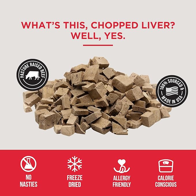 Natural Rapport Freeze Dried Beef Liver Dog Treats - Single Ingredient, USDA Beef, Training Treats for Small & Large Dogs (8 oz, 500+ Treats)