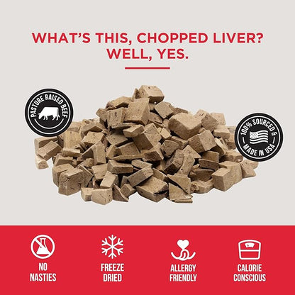 Natural Rapport Freeze Dried Beef Liver Dog Treats - Single Ingredient, USDA Beef, Training Treats for Small & Large Dogs (8 oz, 500+ Treats)