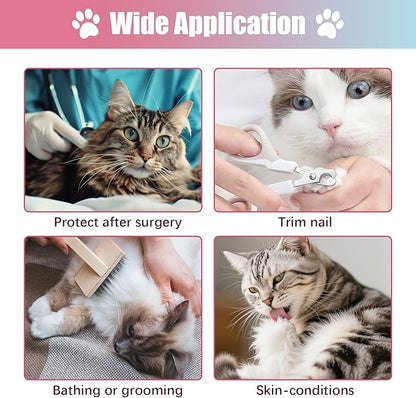 Cat Cone Collar Soft, Comfortable E Collar for Cats After Surgery, Recovery Elizabethan Collar for Cats Kitten to Stop Licking, Pink S
