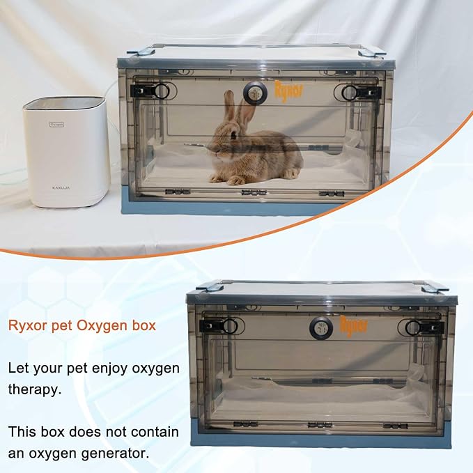 Pet Atomization Nest, Dedicated Folding Oxygen Tent, ICU Cage Cough Breathing Medical Box, Large PET Brooder Nursery for Cough Breathing Treatment Nebulization Box (Blue, Medium)