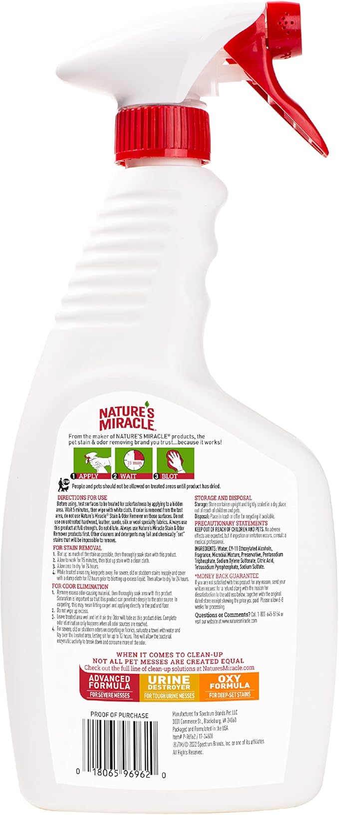 Nature's Miracle Dog Stain and Odor Remover, Everyday Mess Enzymatic Formula, 24 fl oz