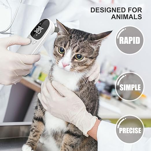 Ear Thermometer for Pet, Accurate 32-42.9℃ Ear Temperature Thermometer, Digital USB Rechargeable 5x1.5 for Dog, Cat, Pig, Sheep