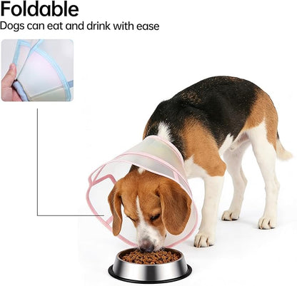 Touchdog Soft Dog Cone Collar,Waterproof & Foldable Elizabethan Collar for Dogs After Surgery, No Lick Recovery E-Collar, Comfortable Protective Cone Alternative for Small Medium Large Dogs (Blue, XL)