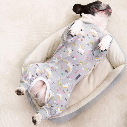Dog Surgery Recovery Suit, Long Sleeve Onesie for Small Dogs, X-Large, Horse, Polycotton