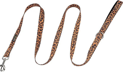 EcoBark Dog Leash - Soft & Reflective Comfort Leash with Padded Handle - Safe, Strong, & Durable for Small, Medium or Large Dogs (Cheetah)