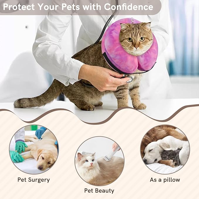 Inflatable Dog Collar, Potective Recovery E Collar for Dogs and Cats, Soft Pet Cone Collar for Small Medium Large Dogs and Cats