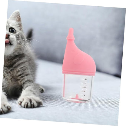 Levemolo Kitten Feeding Bottle Newborn Puppy and Kitten Milk Bottle Choke Nipple Portable for Puppies