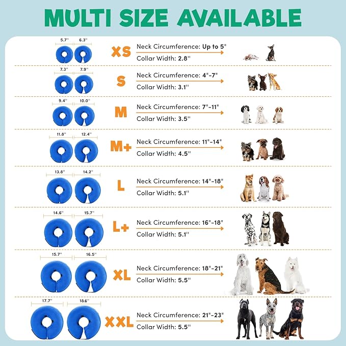BENCMATE Inflatable Dog Cone Collar Alternative, Soft Dog Cone for Small Medium Large Dogs and Cats, Neck Recovery ECollar Donut Collar After Surgery (Medium, Police Officer)