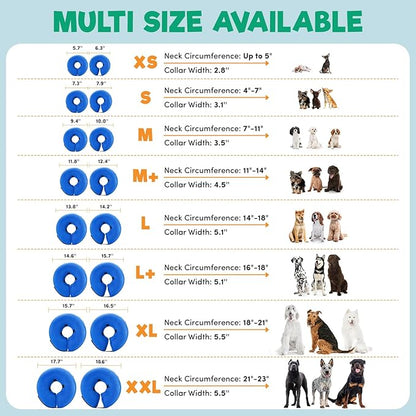 BENCMATE Inflatable Dog Cone Collar Alternative, Soft Dog Cone for Small Medium Large Dogs and Cats, Neck Recovery ECollar Donut Collar After Surgery (XLarge, Purple)