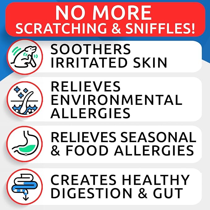BARK&SPARK Dog Allergy Relief Soft Chews for Skin Health & Seasonal Allergies - Anti-Itch Supplement w/Omega-3, Quercetin & Bromelain Immune Treats for Dry Skin & Hot Spots - Chicken Liver - 180ct