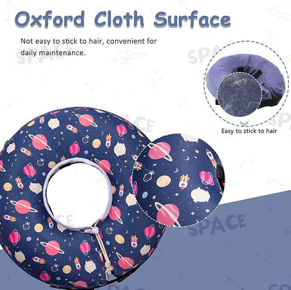 Inflatable Dog Cone Collar,Waterproof Soft Dog Donut Cone for Large Medium Small Dogs Cats, Recovery Pet E-Collar Alternatives After Surgery (Planet, Small)