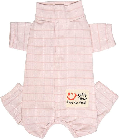 Recovery Suit for Dog After Surgery Cut Pet Recovery Shirt Dog Abdominal Wounds Bandages,Wound Protective Full Coverage Dog's Bodysuit for Surgery Female Dog Prevent Licking(RSS08-Fpink-M+)