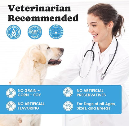 Omega 3 for Dogs – Salmon Oil for Dogs Skin & Coat Health, Fish Oil Supplement for Dog Shedding, Itch & Hot Spot Relief, Allergy Chews with EPA & DHA Fatty Acids for Skin & Joint Support - 180 Ct