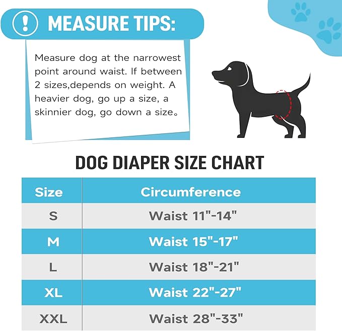 Tuiskusa Male Dog Diapers, High Absorbing Dog Belly Bands for Male Dogs, Washable Reusable Dog Male Wraps(5 Pack)