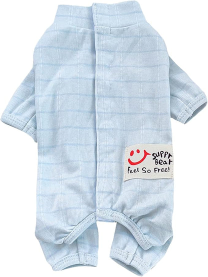 Recovery Suit for Dog After Surgery Cut Pet Recovery Shirt Abdominal Wounds Bandages, Wound Protective OneSize for Surgery Female Vest Prevent Licking, Substitute E-Collar Blue XS
